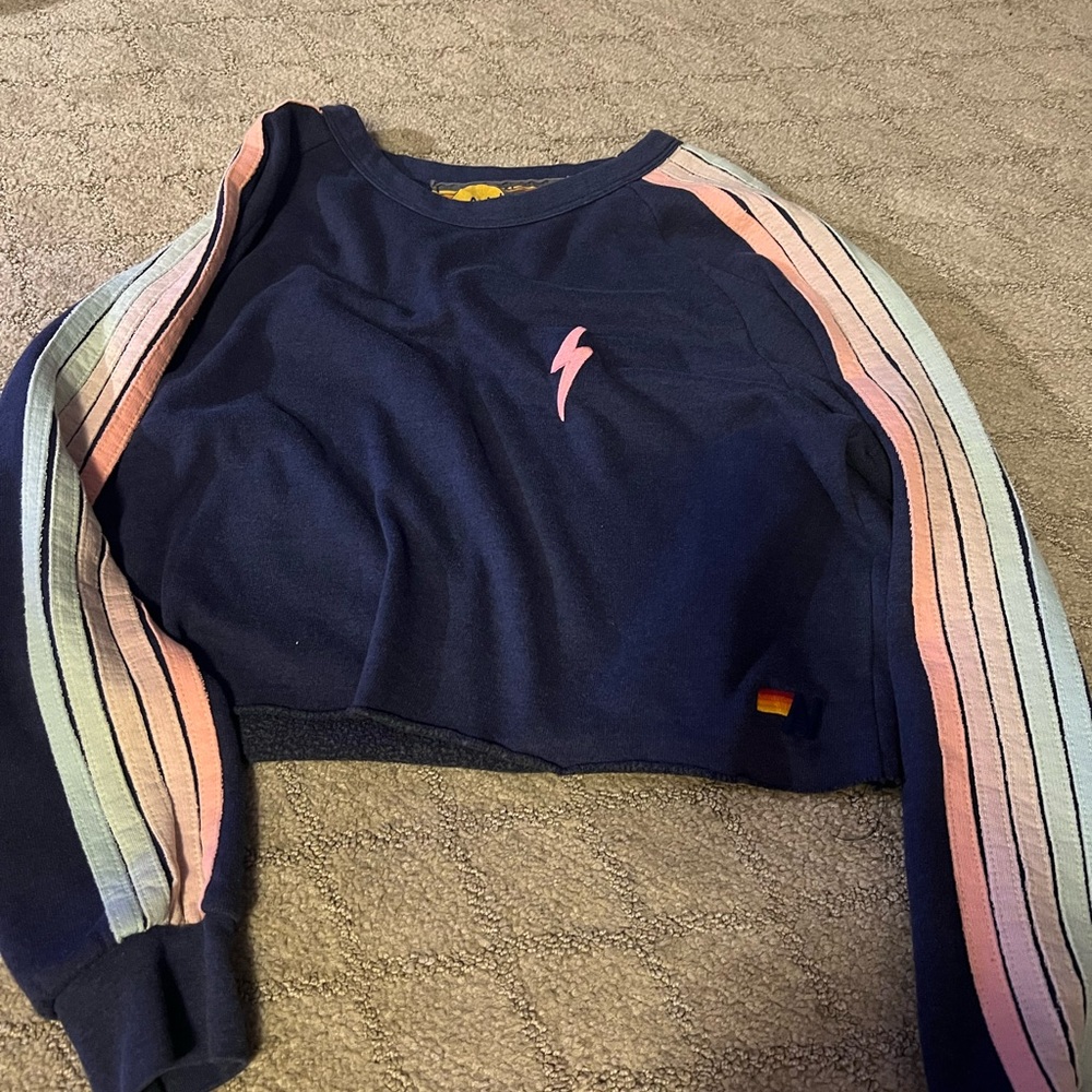 Avia Navy Sweatshirt with Yellow Accents